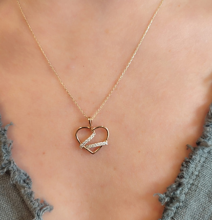 Zawieszka z brylantami - serce