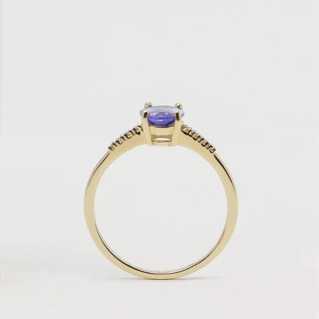 Pierścionek z tanzanitem i brylantami