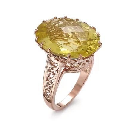 Pierścionek z kwarcem cytrynowym