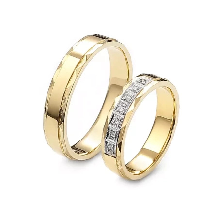 Obrączki ślubne z brylantami 0,07 ct