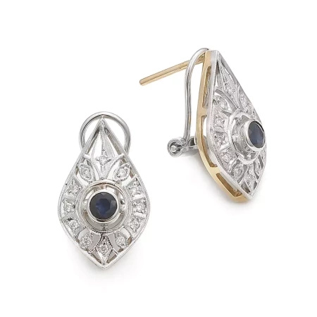 Kolczyki z szafirem i brylantami