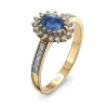 Pierścionek z szafirem i brylantami