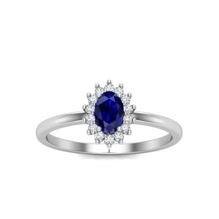 Pierścionek z szafirem i brylantami