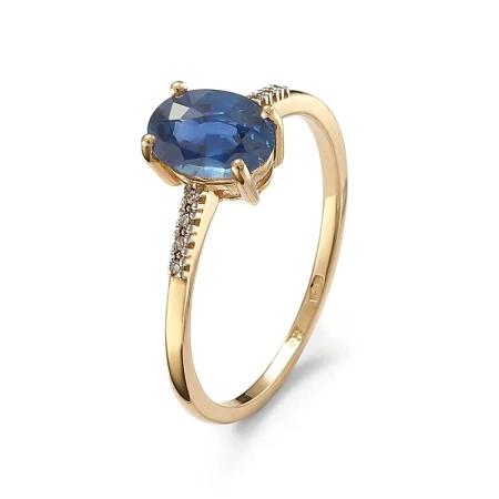 Pierścionek z szafirem i brylantami