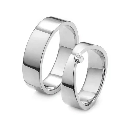 Obrączki ślubne z brylantem 0,01 ct