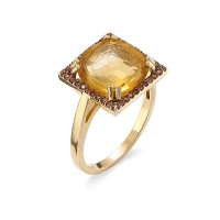 Pierścionek z cytrynem i szafirami