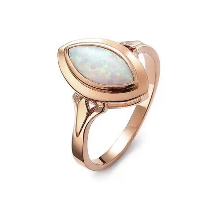 Pierścionek  z opalem syntetycznym