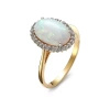 Pierścionek z opalem syntetycznym i cyrkoniami