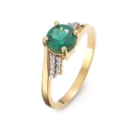 Pierścionek z szmaragdem i brylantami