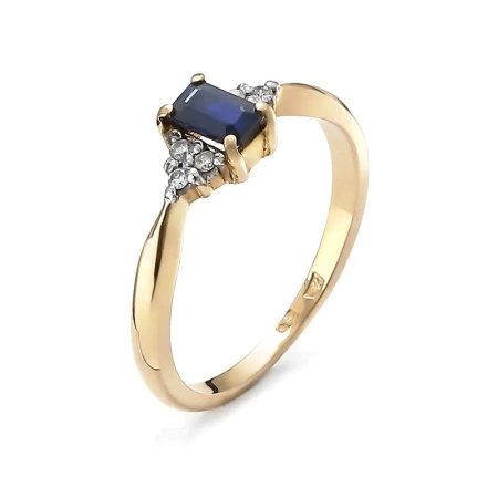 Pierścionek z szafirem i brylantami