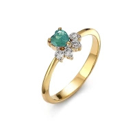 Pierścionek z szmaragdem i brylantami