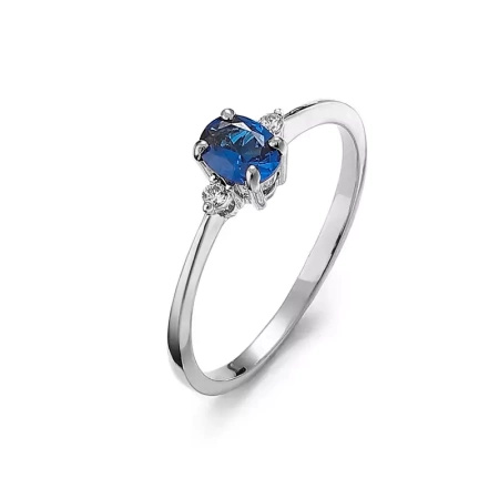 Pierścionek z szafirem i brylantami