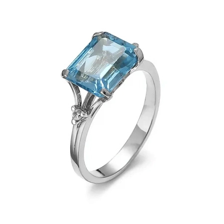 Pierścionek z topazem i cyrkoniami