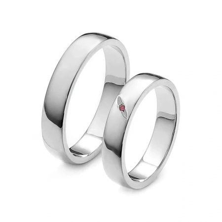 Obrączki ślubne z różowym szafirem 0,01 ct