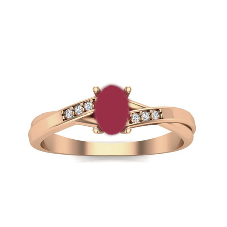 Pierścionek z rubinem i brylantami