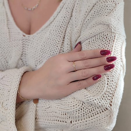 Pierścionek złoty - krzyżyk