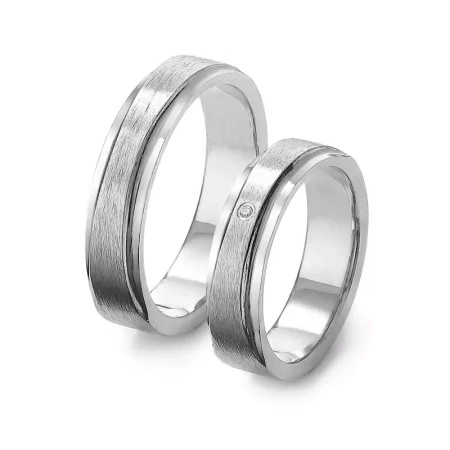 Obrączki ślubne z brylantem 0,01 ct