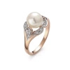 Pierścionek z perłą i cyrkoniami