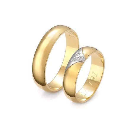 Obrączki ślubne z brylantami 0,03 ct