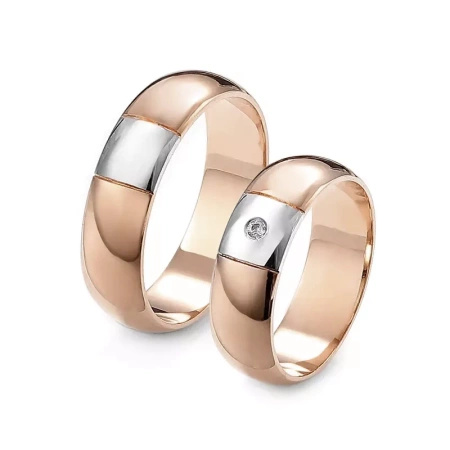 Obrączki ślubne z brylantem 0,02 ct