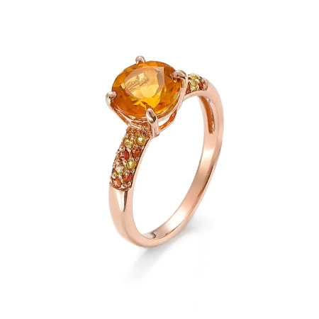 Pierścionek z cytrynem i szafirami