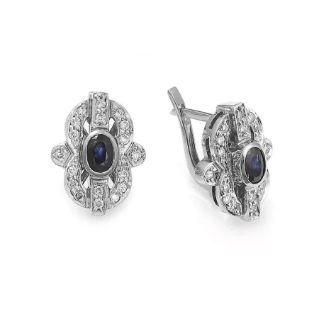 Kolczyki z szafirem i brylantami