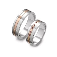 Obrączki ślubne z rubinami 0,05 ct