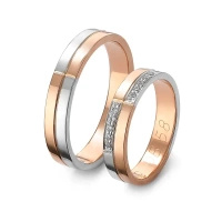 Obrączki ślubne z brylantami 0,08 ct