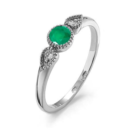 Pierścionek z szmaragdem i brylantami