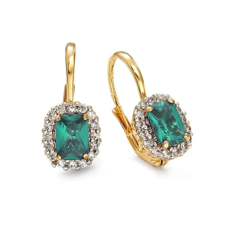 Kolczyki z szmaragdem i brylantami