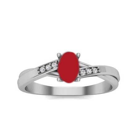 Pierścionek z rubinem i brylantami