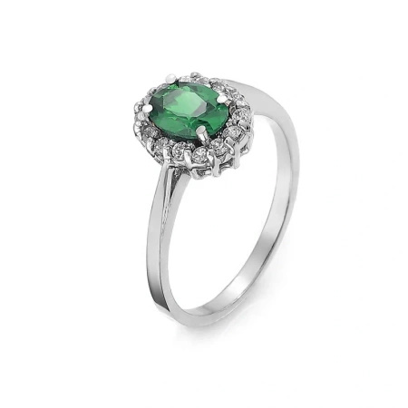 Pierścionek z szmaragdem i brylantami