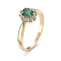 Pierścionek z szmaragdem i brylantami