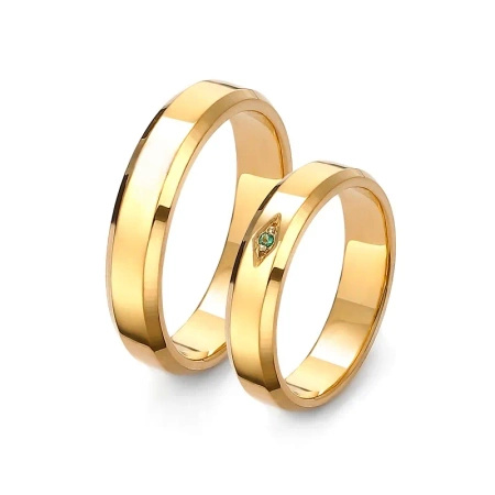 Obrączki ślubne ze szmaragdem 0,01 ct