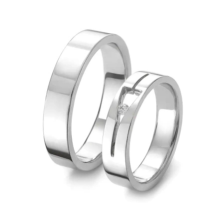 Obrączki ślubne z brylantem 0,03 ct