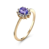 Pierścionek z tanzanitem i brylantami