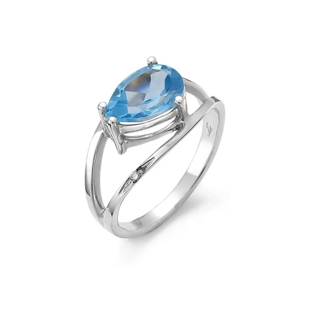 Pierścionek z topazem i brylantem
