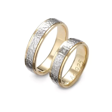 Obrączki ślubne z brylantem  0,02 ct