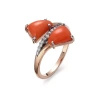 Pierścionek z koralem i cyrkoniami