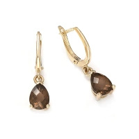 Kolczyki z kwarcem dymnym