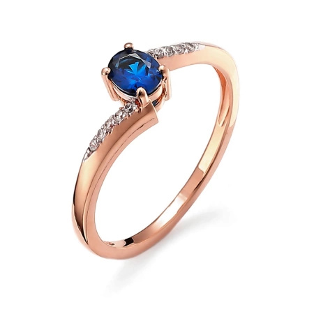 Pierścionek z szafirem i brylantami
