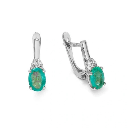 Kolczyki z szmaragdem i brylantami
