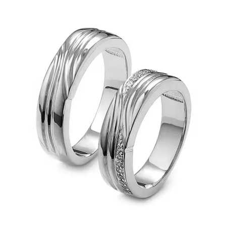 Obrączki ślubne z brylantami 0,16 ct