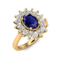 Pierścionek z szafirem i brylantami