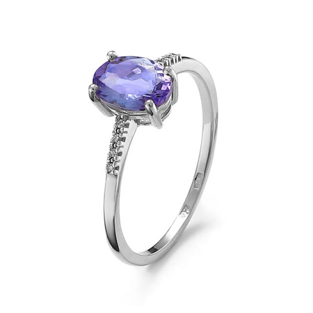 Pierścionek z tanzanitem i brylantami