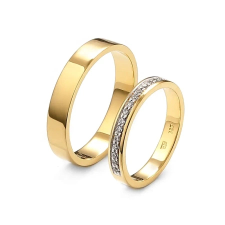 Obrączki ślubne z brylantami 0,14 ct