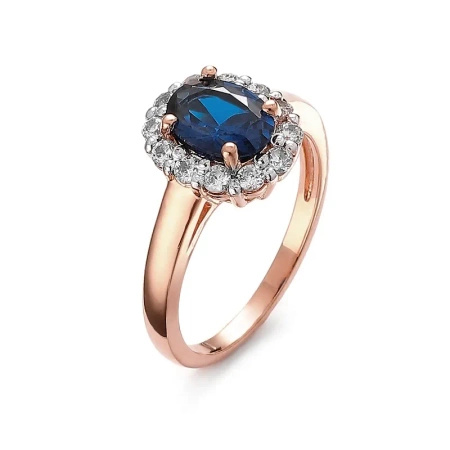 Pierścionek z szafirem i brylantami