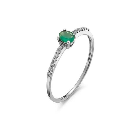 Pierścionek z szmaragdem i brylantami
