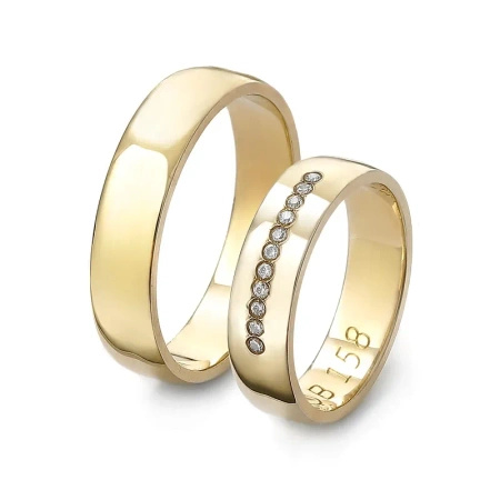 Obrączki ślubne  z brylantami 0,11 ct