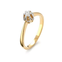 Pierścionek z brylantem 0,10 ct